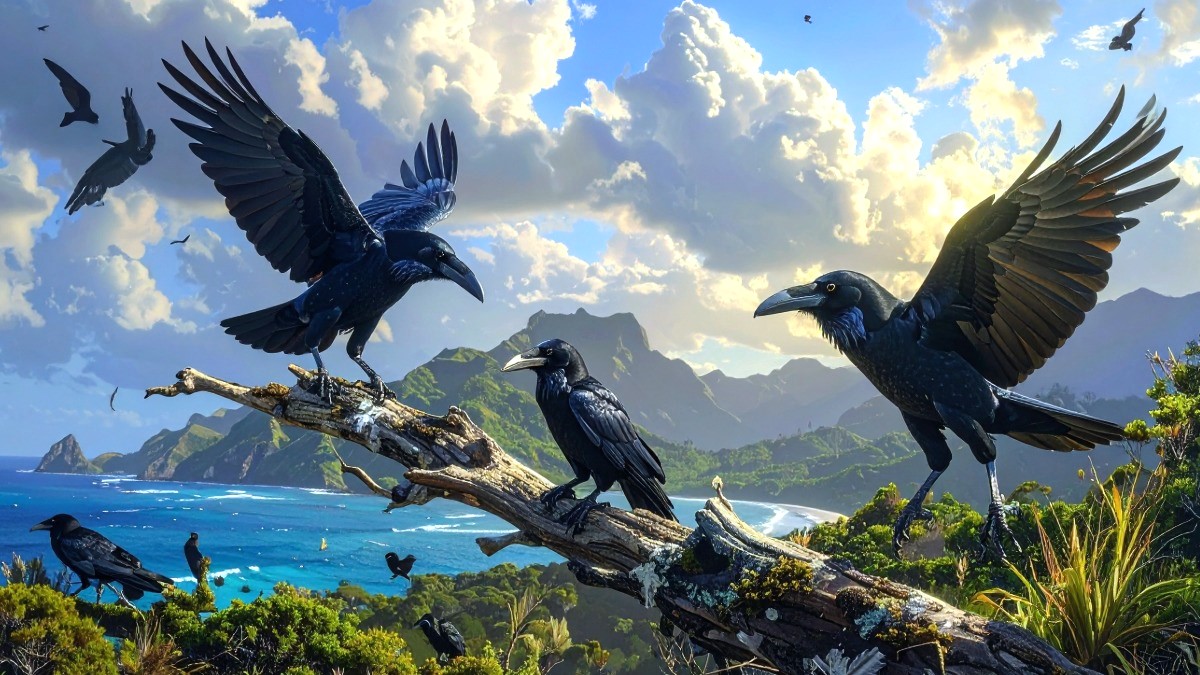 羽翼下的魯班 — 新喀里多尼亞鴉